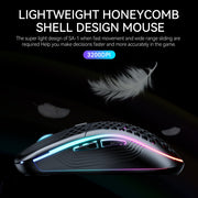 Dual Modus Waben Shell RGB Drahtlose Bluetooth  Maus