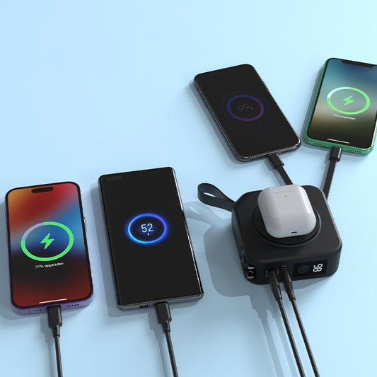 Magnetic wireless power bank five-in-one