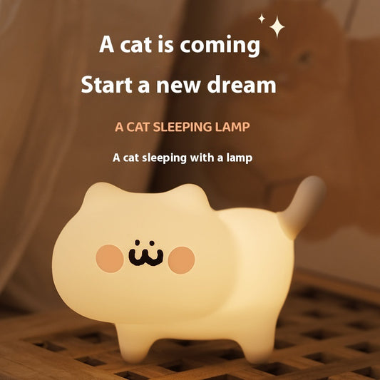 A cat night light bedroom decoration bedside table sleep light