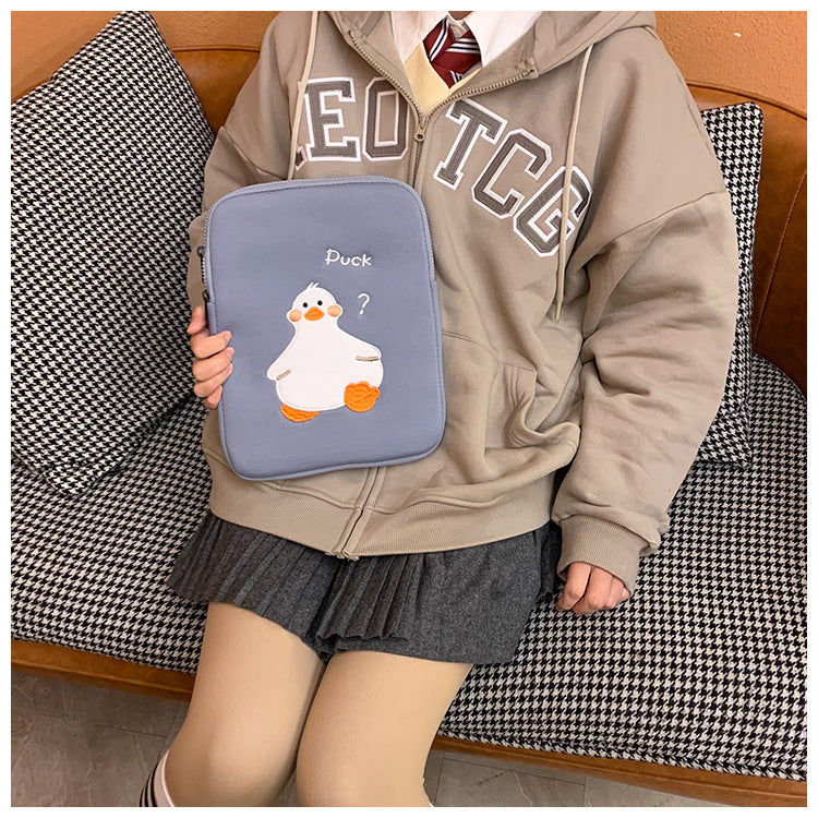 Cartoon Duck Embroidery Ins Niche Design Tablet Case