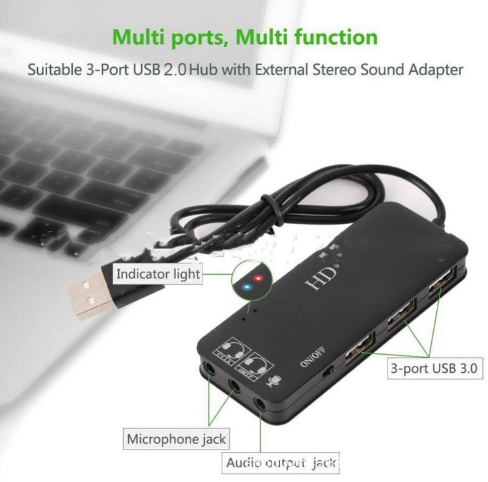 2.0 Hub Hub mit 7.1 Audio Converter Laufwerksfreie Multifunktions-Dockingstation