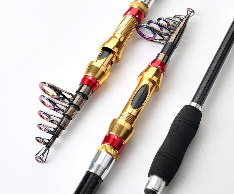 Fishing rod spinning carbon telescopic