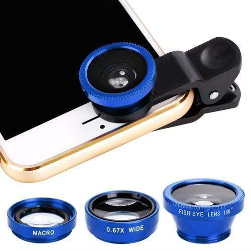 Mobile Phone Lens Wide Angle Macro Fisheye Three in One External Camera