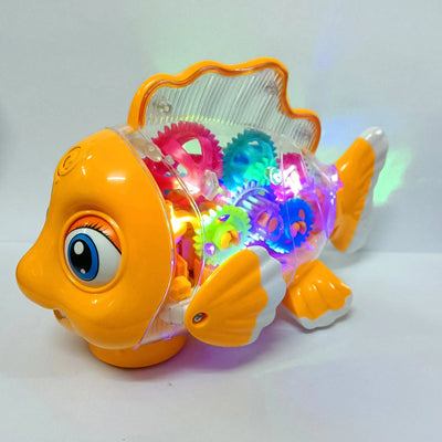 Elektrisches Zahnrad Goldfisch-Spielzeug Lichter Musik Universal Walking