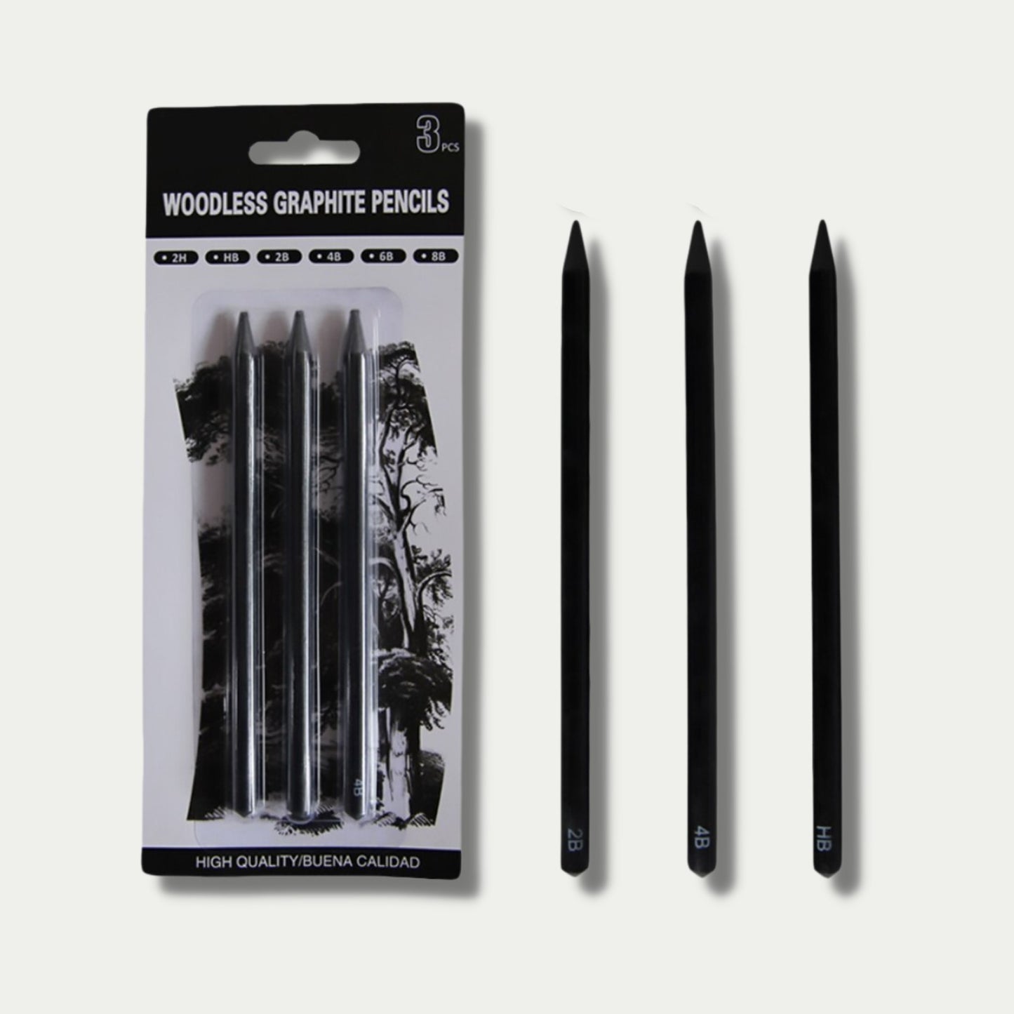 Wood-free Graphite Full Lead Sketching Pencil 6 PCs Suit For Art