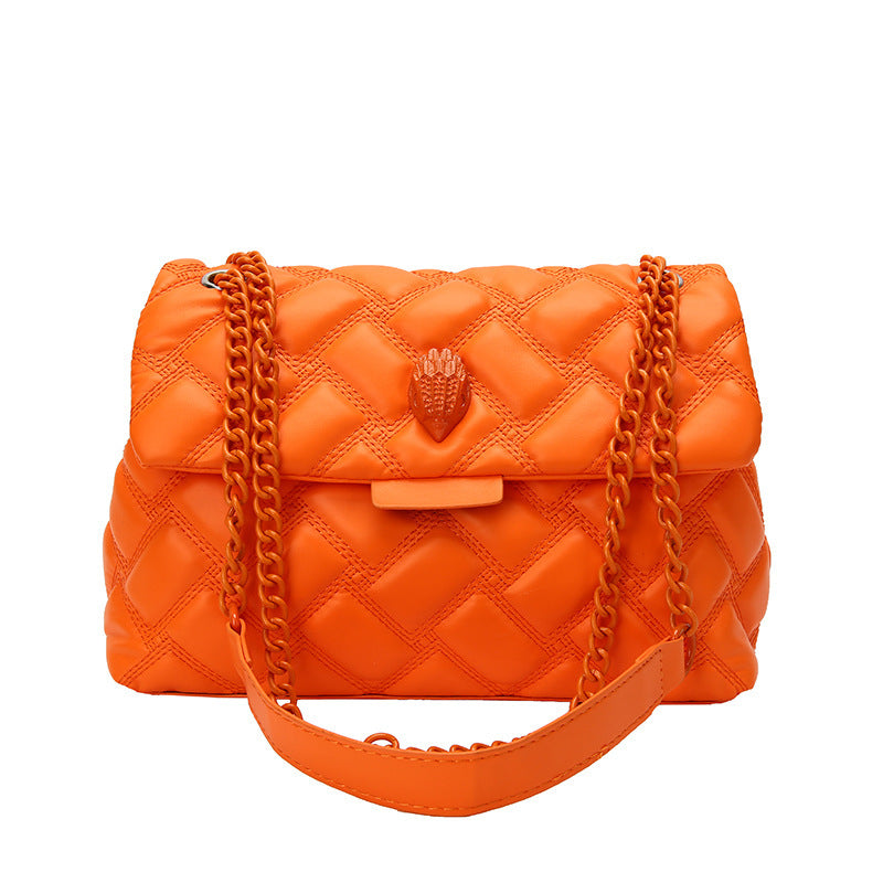 Checkered Embossed Chain Personality Shoulder Bag