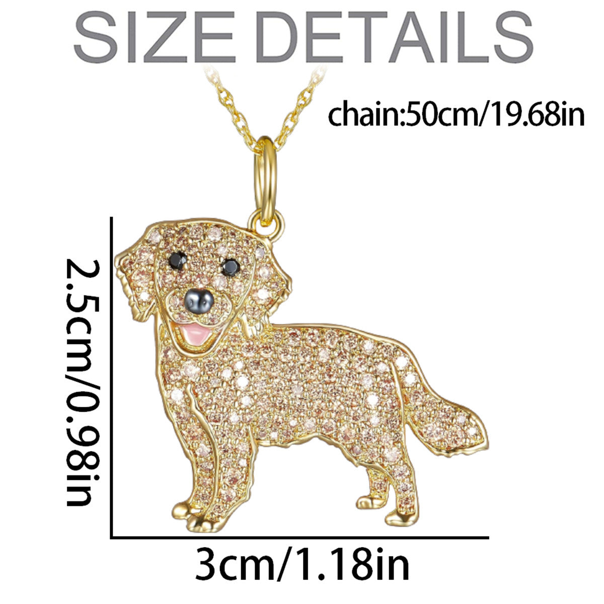 Cute Golden Retriever Shape Pendant Necklace