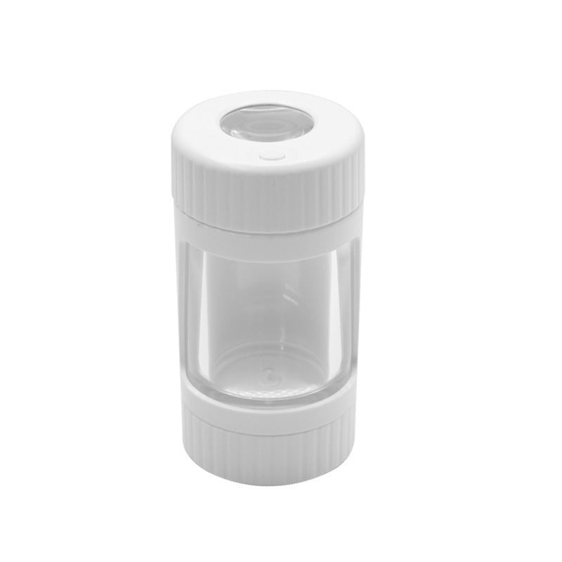 Multifunctional LED Tobacco Storage Jar With Metal Tobacco Pipe Grinder Magnifier Dampproof Sealed Can Smoking Accessories