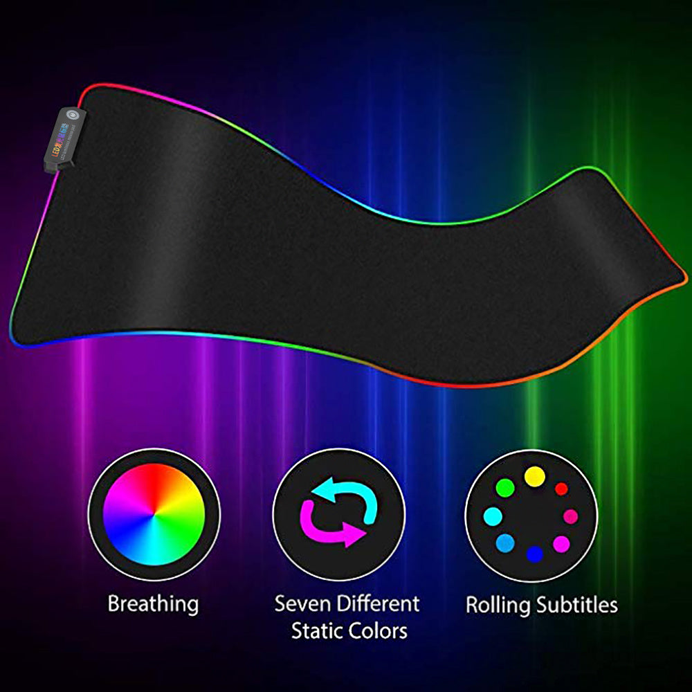 LED super large glossy mouse pad