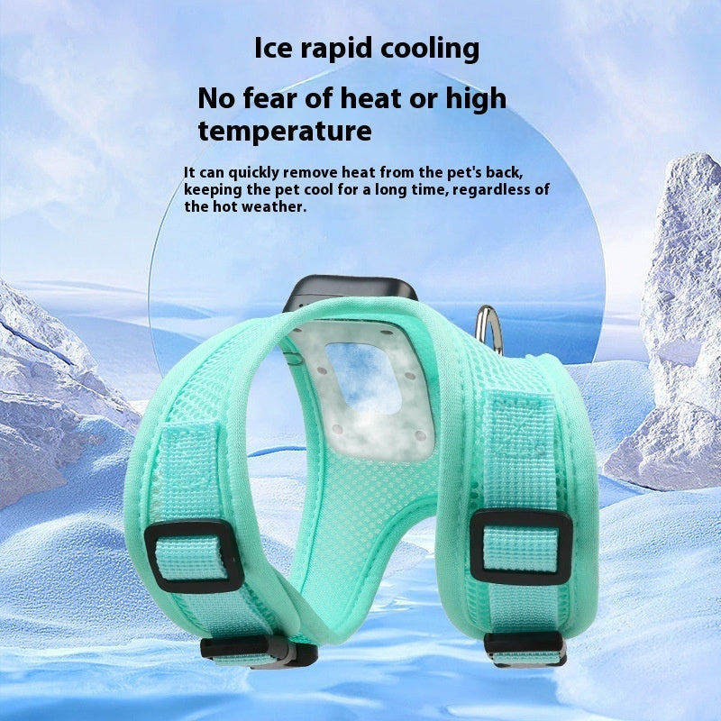 Dog vest chest strap cooling and breathable with air conditioning