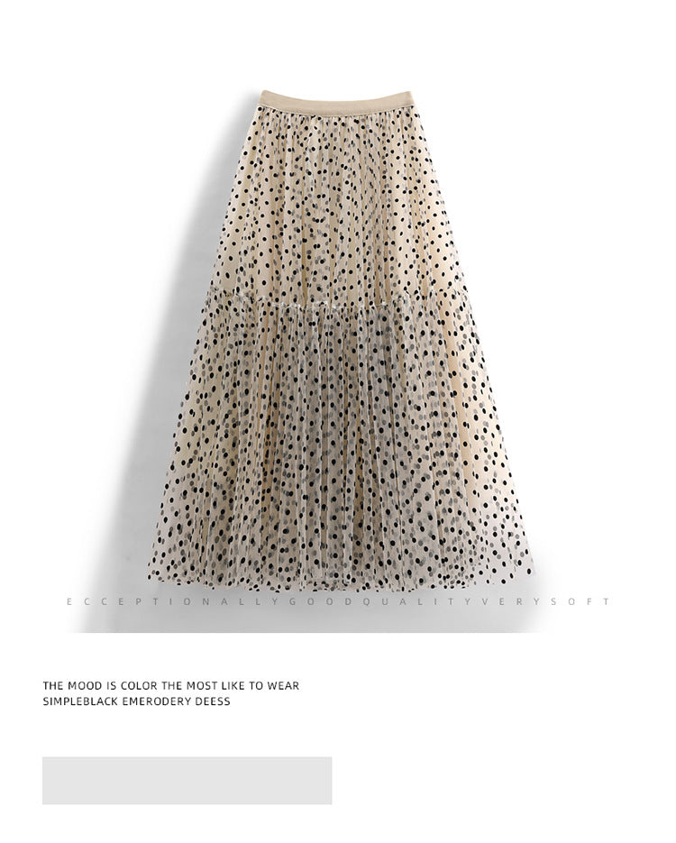 Heavy Industry Flocking Polka Dot Tulle Skirt Women