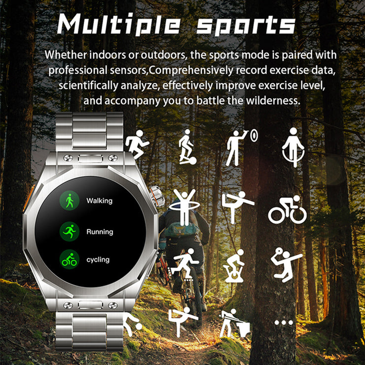 Smart Watch IP69 wasserdicht GPS-Track Outdoor Sports Drei Riemen Edelstahl