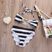 Baby girl striped bow bikini beachwear