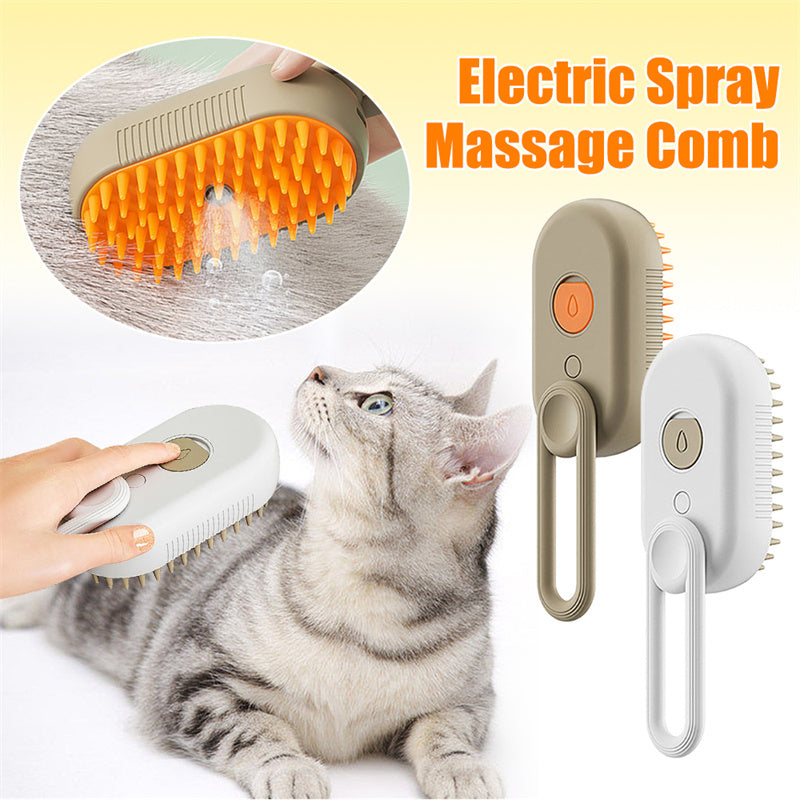 Steam brush for cats and dogs 3-in-1, electric spray brush