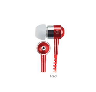 zipper earphone 3.5mm audio jack in-ear earphones with microphone