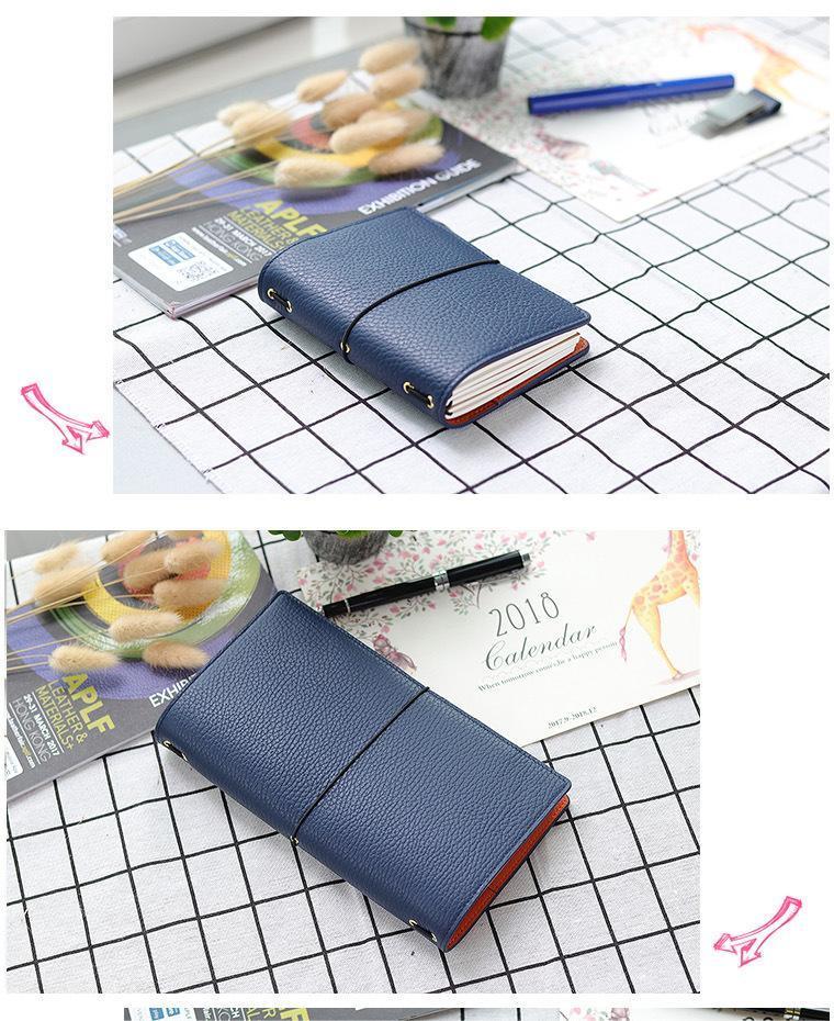 Leather Travel Notebook Card Holder Multi-function Notepad With Freebies