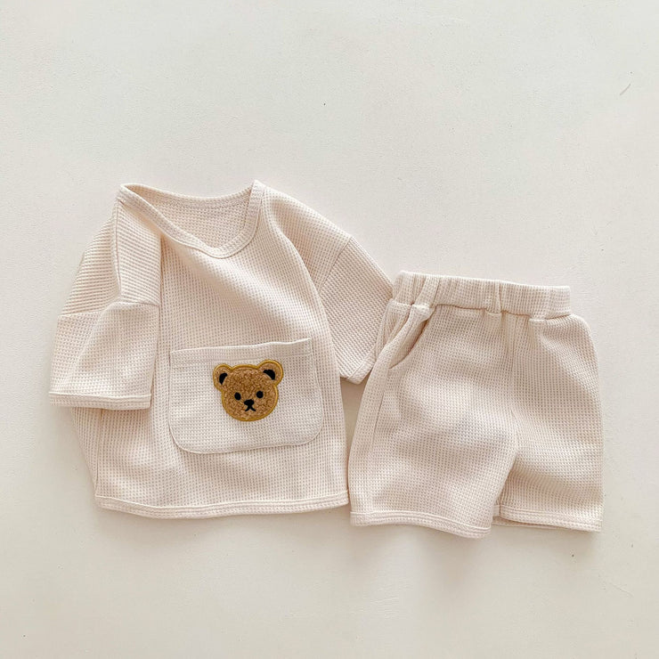 Unisex Baby Anzug Kleidung Für Babys Sommer Zwei-Stück Waffel