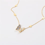 Shell Butterfly Necklace Ins Cold Style 18K Gold