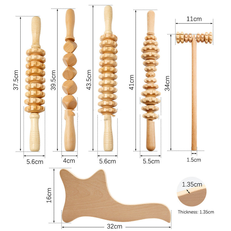 Holz Massage Roller Multifunktionale reduzieren Cellulite Natürliche Massager