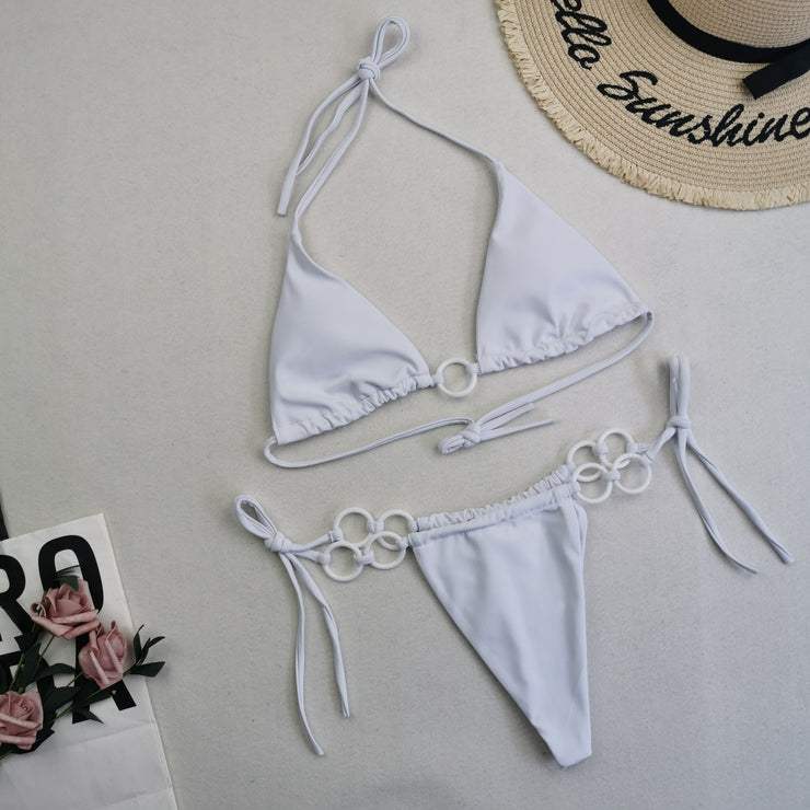 Bikini Doppel Stoff Spitze-up