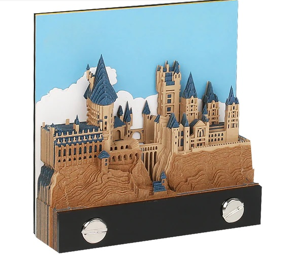 Paper sculpture model of a castle in 3D