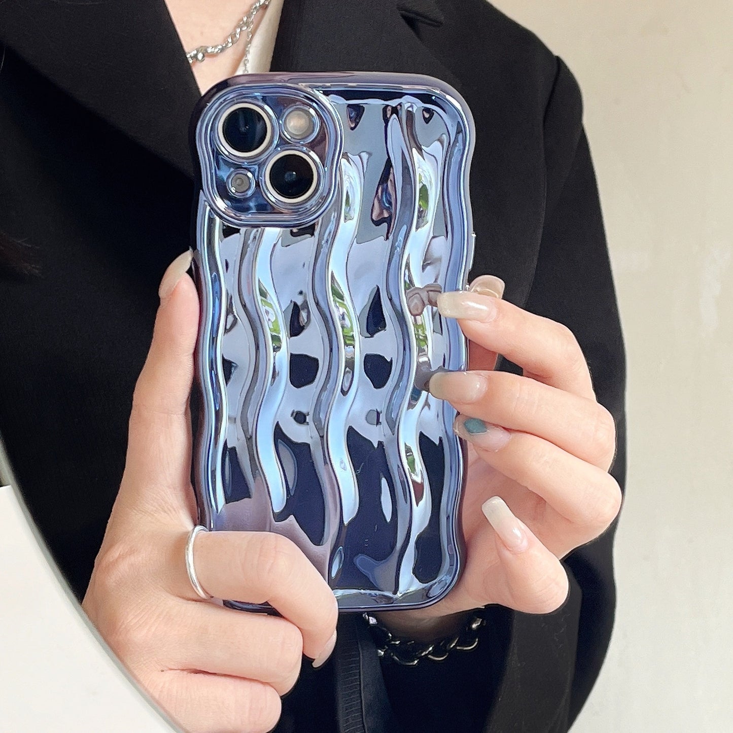 Electroplating water ripple-proof phone case solid color