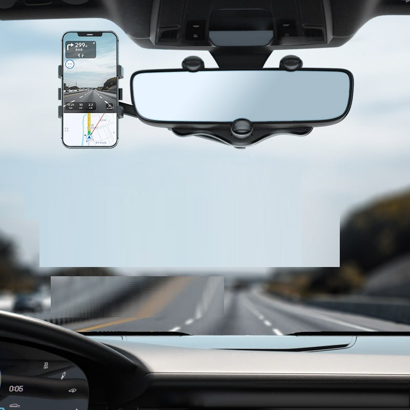 Turn the rearview mirror navigation bracket left and right