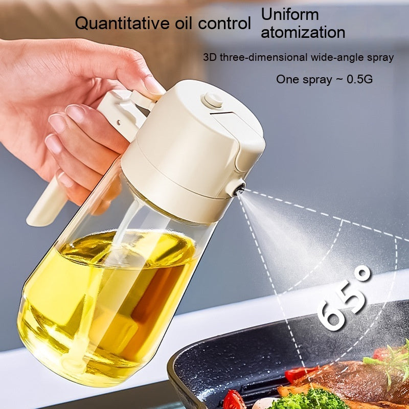 Two-in-One Glass Oiler Automatic Pressing Large Capacity Spray Oil Dispenser Bottle