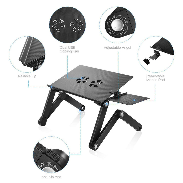 Klapp Computer Schreibtisch mit Doppel Ventilator