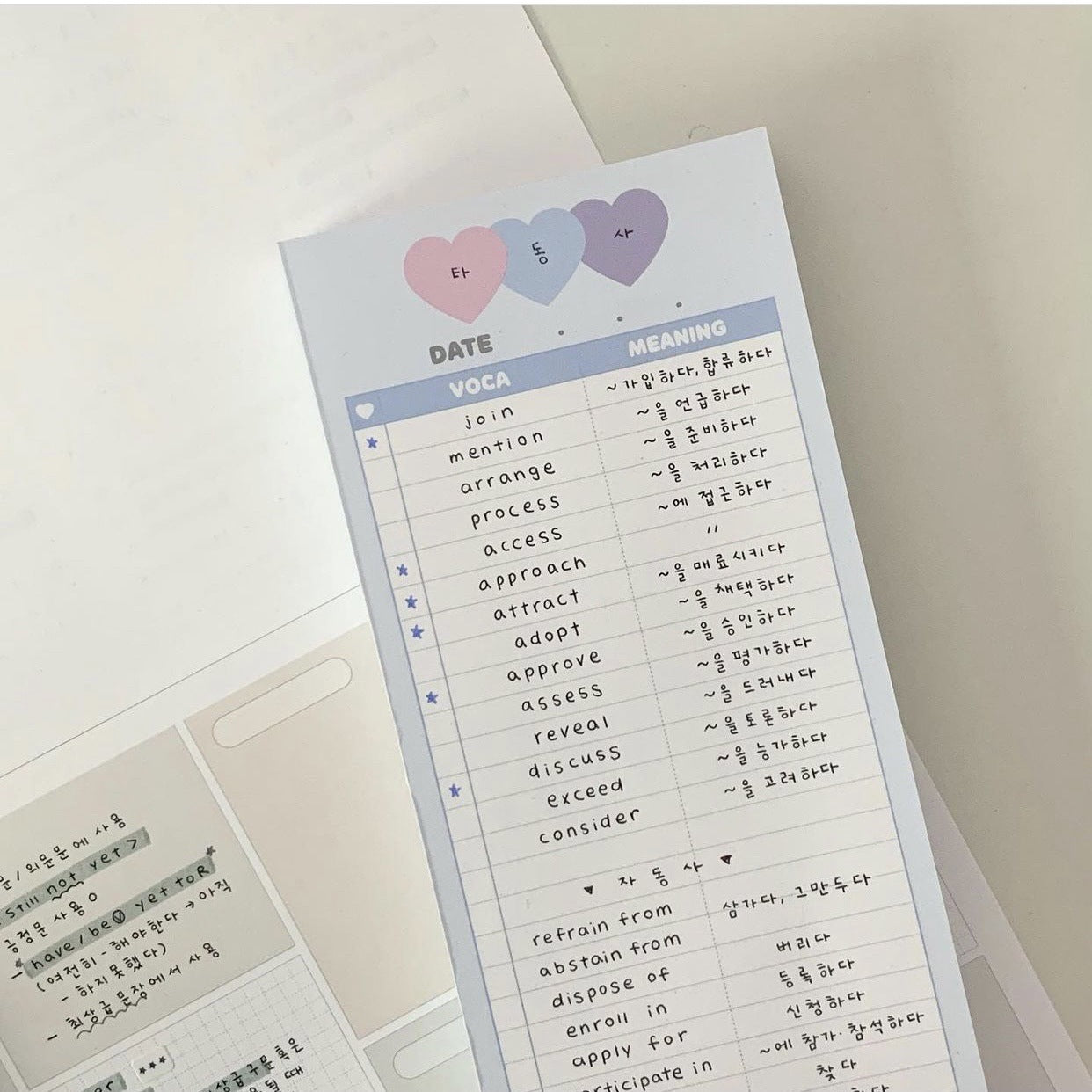 Notepad Cute Vertical Double-sided Printing Learning Paper English Words Note Paper