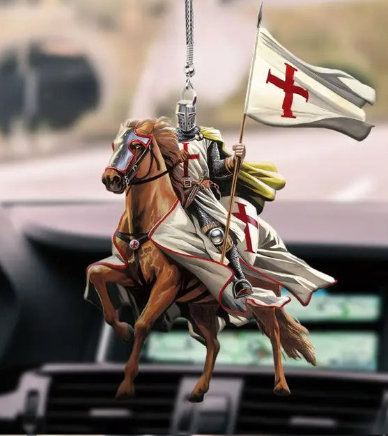 Acrylic Flat Knight Car Pendant Car Interior Decoration Accessories Rearview Mirror Decorations Pendant