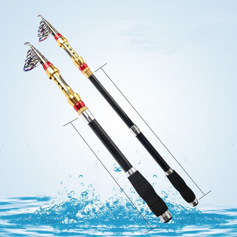 Fishing rod spinning carbon telescopic