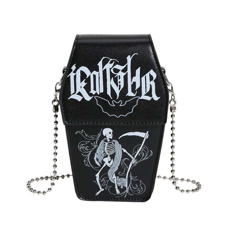 Coffin Board Gothic Style Bag for Women New Niche Spoof Dark Skull All-Match