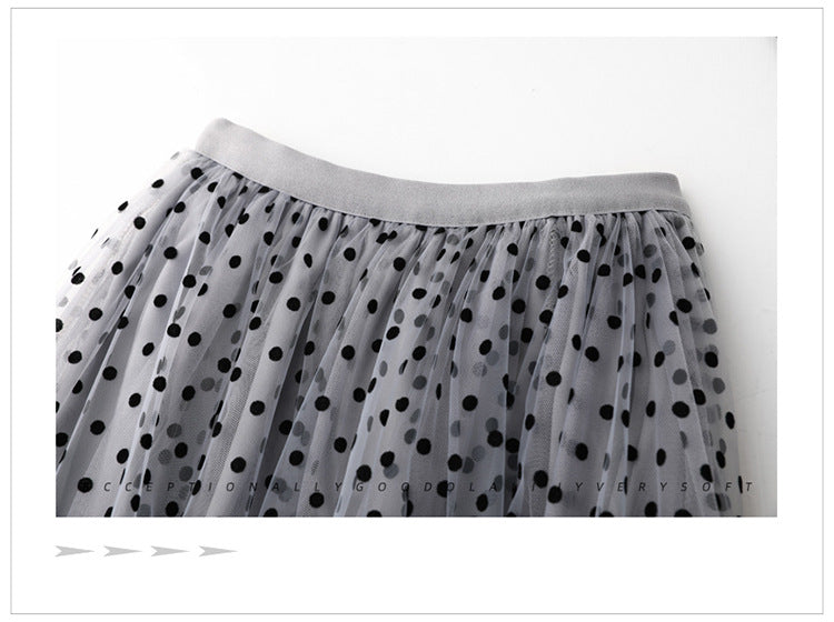 Heavy Industry Flocking Polka Dot Tulle Skirt Women