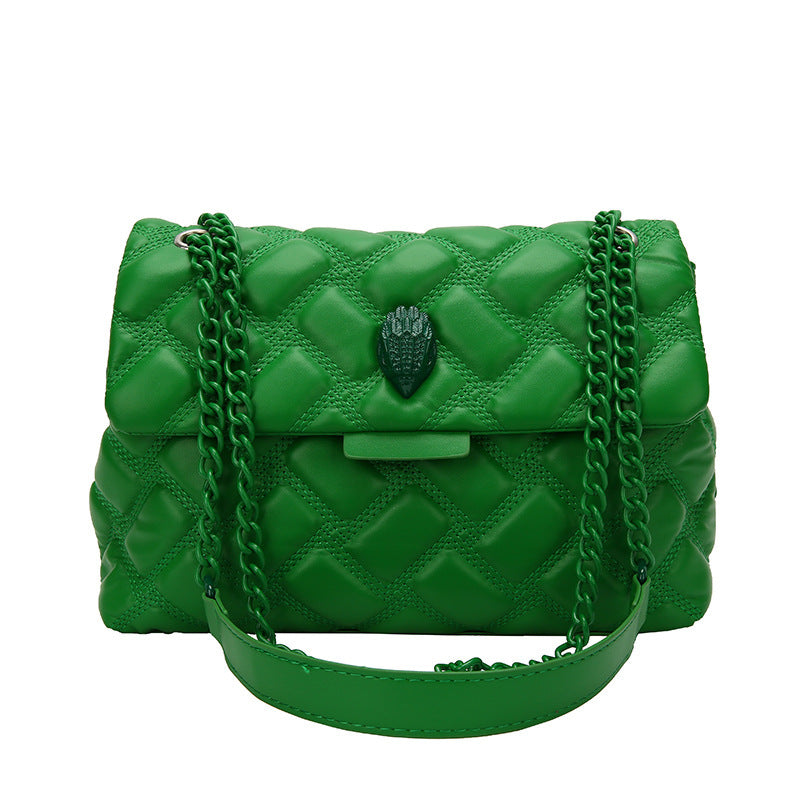 Checkered Embossed Chain Personality Shoulder Bag