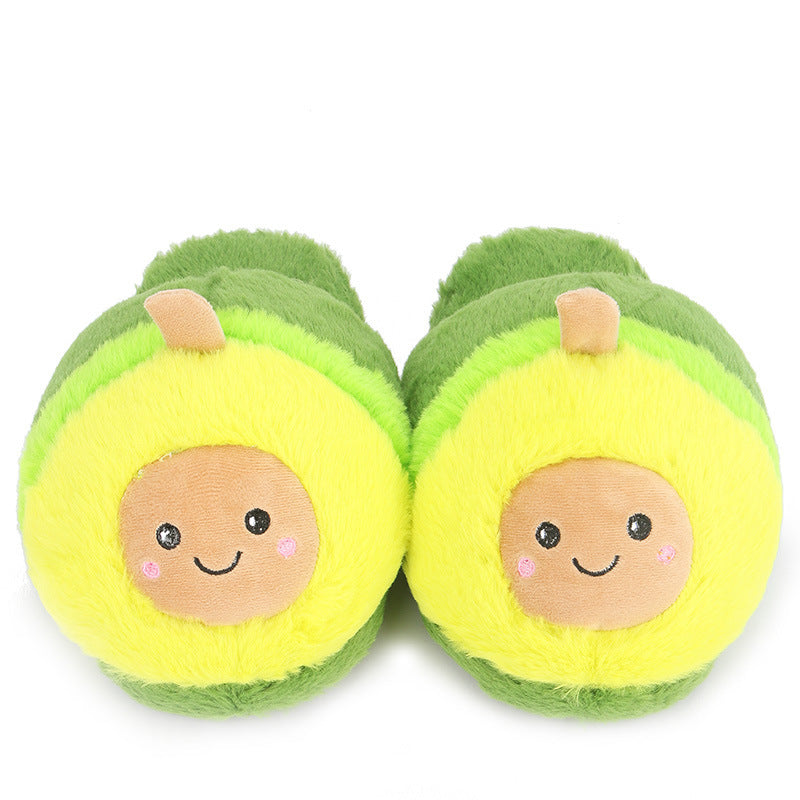 Cartoon Avocado Slippers Warm Thickened