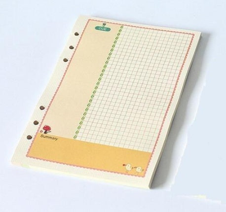 A5 A6 Farbiges Tagebuch-Binder-Füllpapier