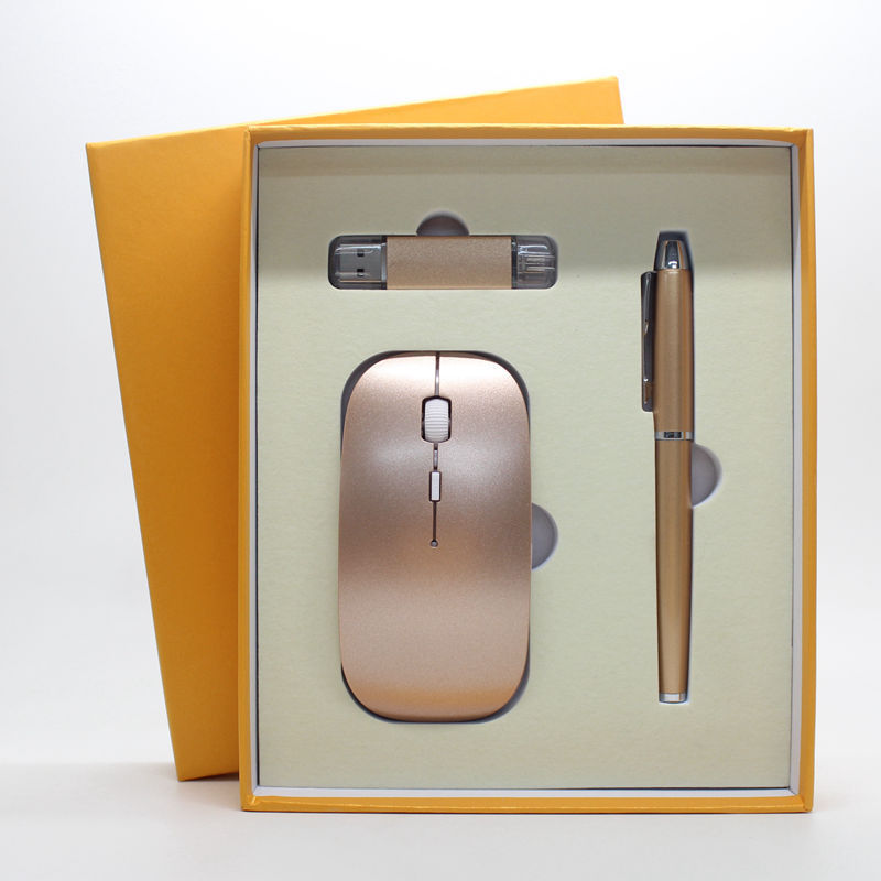 Wireless Mouse + USB Stick + Ballpoint Pen Gift Set