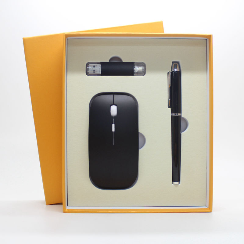 Wireless Mouse + USB Stick + Ballpoint Pen Gift Set