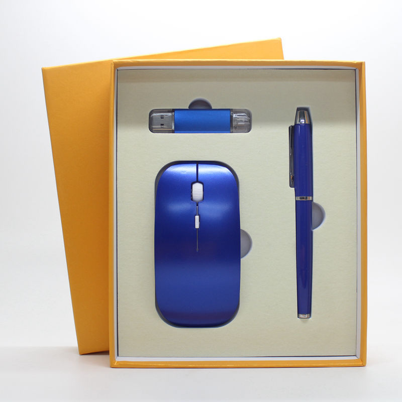 Wireless Mouse + USB Stick + Ballpoint Pen Gift Set