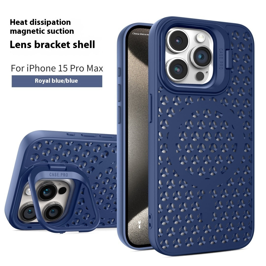 Heat dissipation Magnetic Suction lens Bracket Breathable Phone case