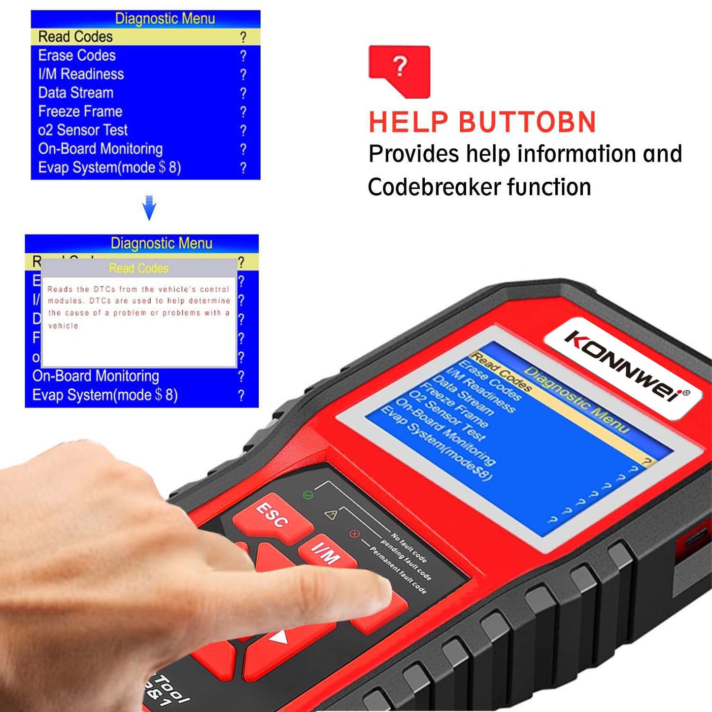 KW850 OBD2 CAN BUS Code Reader Car Engine Error