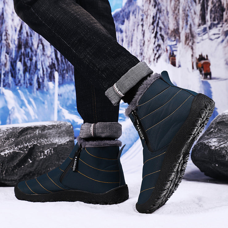 Verdickende Thermo-Baumwollschuhe  Reißverschluss, Fleece-gefüttert, Winterschuhe für Herren