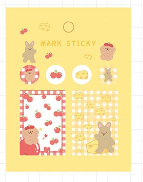 Sweet Notes Index Stickers PVC Marked Hand Tent Decoration Ins Study Notes