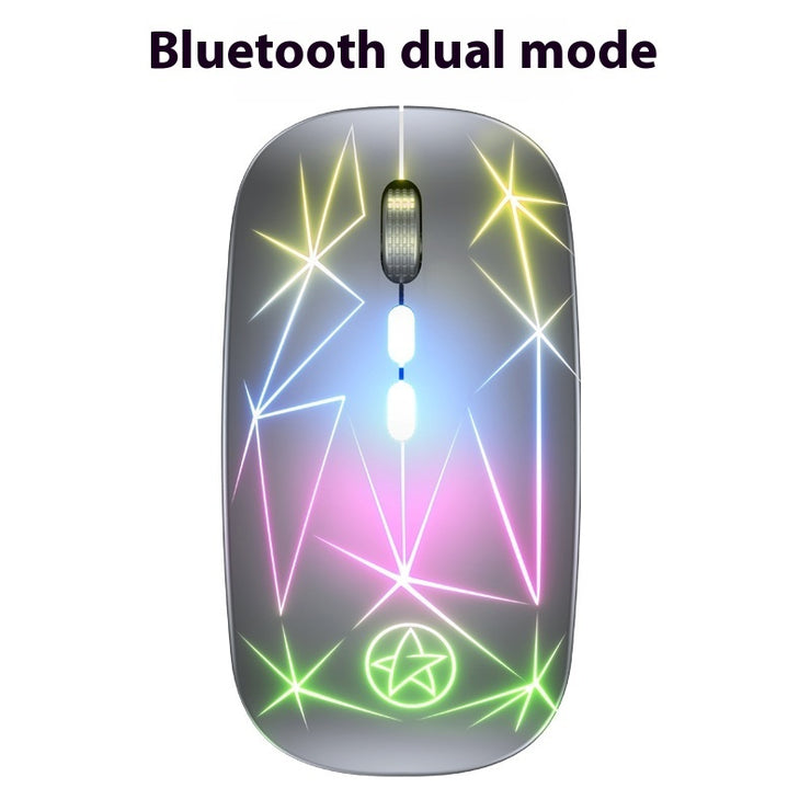 Drahtlose Bluetooth-Maus Dual-Mode Leuchtendes Ladespiel Büro 5-Schlüssel Metallroller