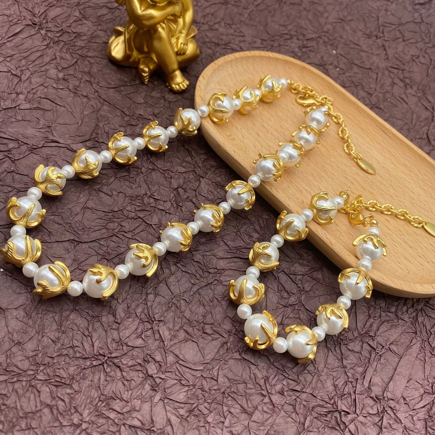 Retro Western Ocean Retro Economical Luxury Baroque Pearl Necklace Bracelet