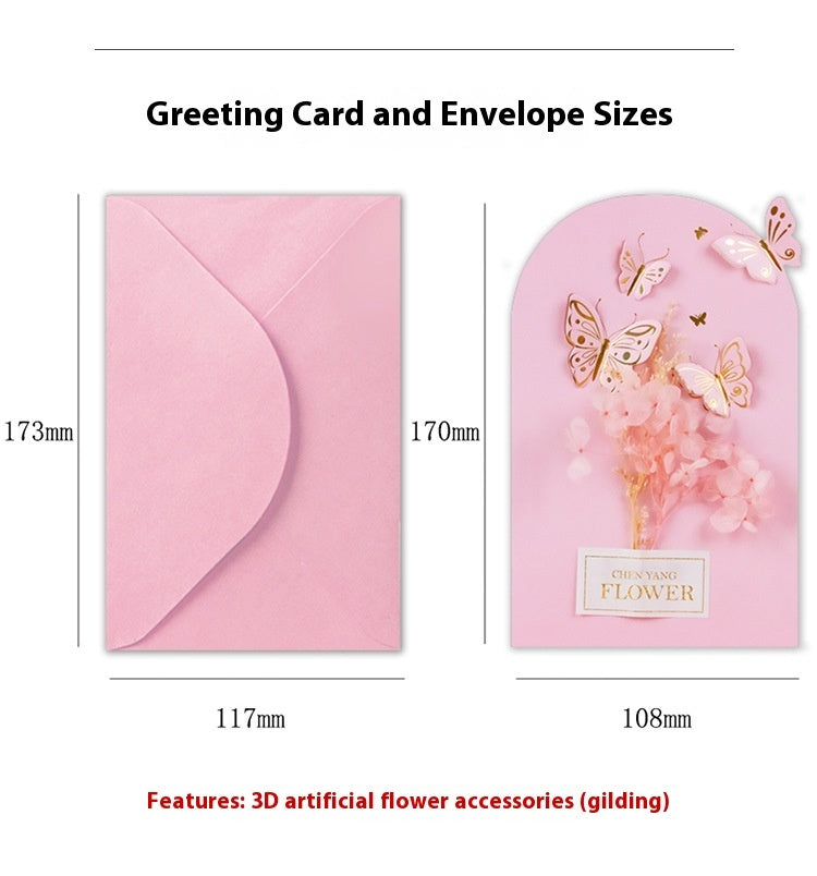 Boxed Greeting Card 3D 3D Birthday Blessing Card Butterfly Shape