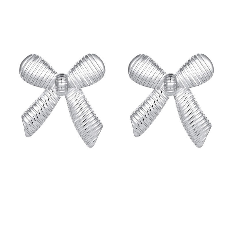 Women's Simple Spiral Bow Metal Alloy Earrings