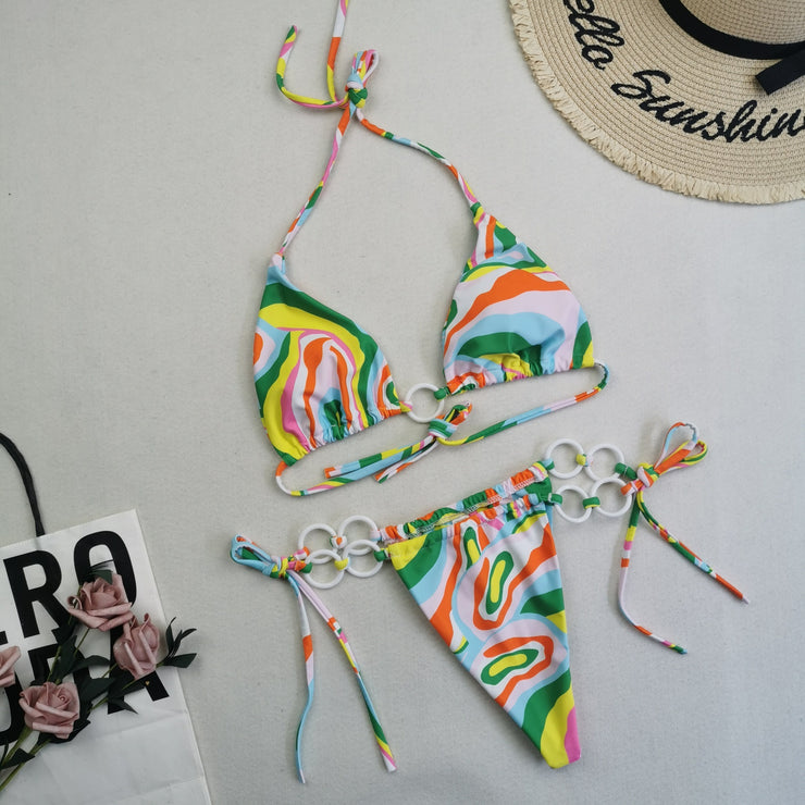 Bikini Doppel Stoff Spitze-up