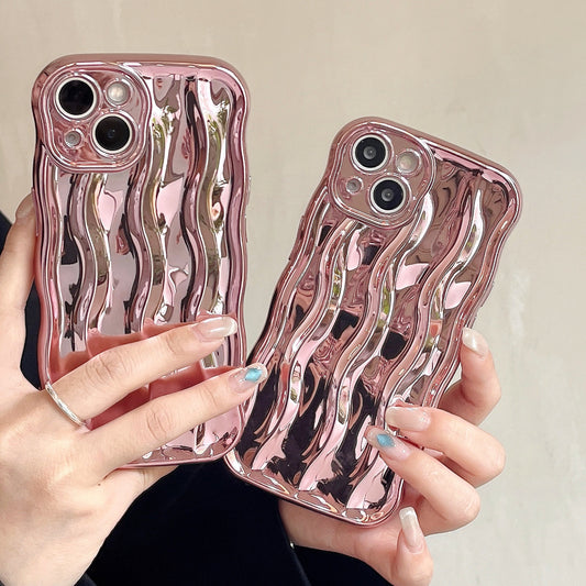 Electroplating water ripple-proof phone case solid color